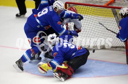 EBEL. Eishockey Bundesliga. Testspiel. EC VSV gegen Lyon. David Kickert, Stefan Bacher (VSV). Villach, am 10.8.2017.
Foto: Kuess 


---
pressefotos, pressefotografie, kuess, qs, qspictures, sport, bild, bilder, bilddatenbank