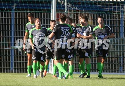 Fussball Kaerntner Liga. SAK gegen Feldkirchen. Torjubel (Feldkirchen). Welzenegg, am 11.8.2017.
Foto: Kuess
---
pressefotos, pressefotografie, kuess, qs, qspictures, sport, bild, bilder, bilddatenbank