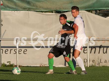 Fussball Kaerntner Liga. SAK gegen Feldkirchen. Zdravko Koletnik,  (SAK), Michael Kulnik (Feldkirchen). Welzenegg, am 11.8.2017.
Foto: Kuess
---
pressefotos, pressefotografie, kuess, qs, qspictures, sport, bild, bilder, bilddatenbank
