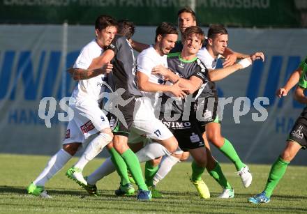 Fussball Kaerntner Liga. SAK gegen Feldkirchen. Philipp Diex, Patrick Lausegger, Zoran Vukovic (SAK), Philipp Wisotzky (Feldkirchen). Welzenegg, am 11.8.2017.
Foto: Kuess
---
pressefotos, pressefotografie, kuess, qs, qspictures, sport, bild, bilder, bilddatenbank