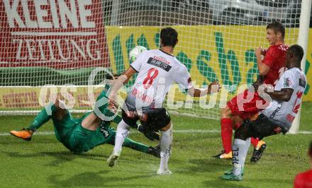 Fussball Tipico Bundesliga. RZ Pellets WAC gegen FC Flyeralarm Admira. Mihret Topcagic, Dever Akeem Orgill (WAC), Andreas Leitner, Manuel Maranda (Admira). Wolfsberg, am  19.8.2017.
Foto: Kuess

---
pressefotos, pressefotografie, kuess, qs, qspictures, sport, bild, bilder, bilddatenbank