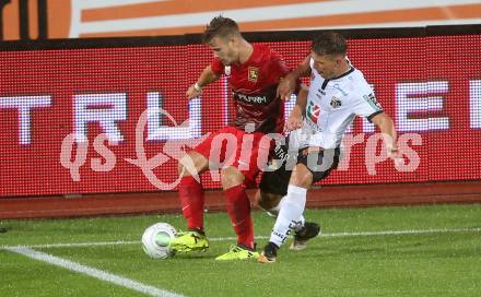 Fussball Tipico Bundesliga. RZ Pellets WAC gegen FC Flyeralarm Admira. Christopher Wernitznig, (WAC),  Dominik Starkl  (Admira). Wolfsberg, am  19.8.2017.
Foto: Kuess

---
pressefotos, pressefotografie, kuess, qs, qspictures, sport, bild, bilder, bilddatenbank
