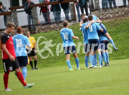 Fussball. Unterliga Ost. Eberstein gegen Rueckersdorf. Torjubel Aleksandar Radonjic (Eberstein). Eberstein, 19.8.2017.
Foto: Kuess
---
pressefotos, pressefotografie, kuess, qs, qspictures, sport, bild, bilder, bilddatenbank