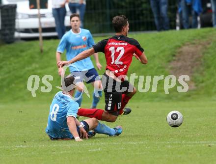 Fussball. Unterliga Ost. Eberstein gegen Rueckersdorf. Harald Stark (Eberstein), Paul Armin Uster (Rueckersdorf). Eberstein, 19.8.2017.
Foto: Kuess
---
pressefotos, pressefotografie, kuess, qs, qspictures, sport, bild, bilder, bilddatenbank