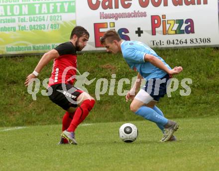 Fussball. Unterliga Ost. Eberstein gegen Rueckersdorf. David Koerbler (Eberstein), Patrick Skofler (Rueckersdorf). Eberstein, 19.8.2017.
Foto: Kuess
---
pressefotos, pressefotografie, kuess, qs, qspictures, sport, bild, bilder, bilddatenbank