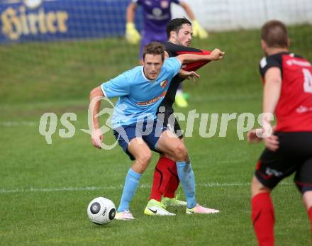 Fussball. Unterliga Ost. Eberstein gegen Rueckersdorf. Luka Prasnikar (Eberstein), Thorsten Wintschnig (Rueckersdorf). Eberstein, 19.8.2017.
Foto: Kuess
---
pressefotos, pressefotografie, kuess, qs, qspictures, sport, bild, bilder, bilddatenbank