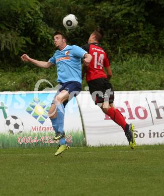 Fussball. Unterliga Ost. Eberstein gegen Rueckersdorf. Aleksandar Radonjic (Eberstein),  Georg Kert (Rueckersdorf). Eberstein, 19.8.2017.
Foto: Kuess
---
pressefotos, pressefotografie, kuess, qs, qspictures, sport, bild, bilder, bilddatenbank