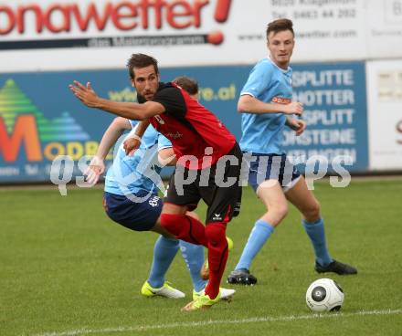 Fussball. Unterliga Ost. Eberstein gegen Rueckersdorf. Mario Prieger (Eberstein), Gerfried Duller (Rueckersdorf). Eberstein, 19.8.2017.
Foto: Kuess
---
pressefotos, pressefotografie, kuess, qs, qspictures, sport, bild, bilder, bilddatenbank
