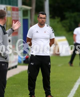 Fussball. Unterliga Ost. Eberstein gegen Rueckersdorf. Trainer Achim Paul Streicher  (Rueckersdorf). Eberstein, 19.8.2017.
Foto: Kuess
---
pressefotos, pressefotografie, kuess, qs, qspictures, sport, bild, bilder, bilddatenbank