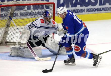 EBEL. Eishockey Bundesliga. Testspiel. VSV gegen SC Riessersee. Rob Flick,  (VSV), Kevin Reich (Riessersee). Villach, am 25.8.2017.
Foto: Kuess
---
pressefotos, pressefotografie, kuess, qs, qspictures, sport, bild, bilder, bilddatenbank