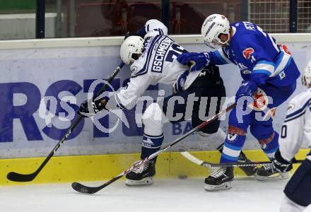 EBEL. Eishockey Bundesliga. Testspiel. VSV gegen SC Riessersee. Benjamin Petrik,  (VSV), Valentin Gschmeissner (Riessersee). Villach, am 25.8.2017.
Foto: Kuess
---
pressefotos, pressefotografie, kuess, qs, qspictures, sport, bild, bilder, bilddatenbank