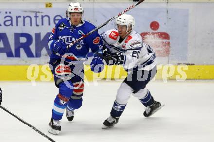EBEL. Eishockey Bundesliga. Testspiel. VSV gegen SC Riessersee. Valentin Leiler,  (VSV), Christian Hummer (Riessersee). Villach, am 25.8.2017.
Foto: Kuess
---
pressefotos, pressefotografie, kuess, qs, qspictures, sport, bild, bilder, bilddatenbank
