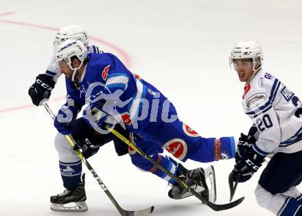 EBEL. Eishockey Bundesliga. Testspiel. VSV gegen SC Riessersee. Kyle Beach, (VSV), Andreas Diendl, Christian Hummer  (Riessersee). Villach, am 25.8.2017.
Foto: Kuess
---
pressefotos, pressefotografie, kuess, qs, qspictures, sport, bild, bilder, bilddatenbank