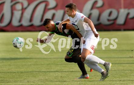 Fussball Kaerntner Liga. SAK gegen Voelkermarkt. Zdravko Koletnik, (SAK), Hrvoje Jakovljevic (Voelkermarkt). Klagenfurt, 25.8.2017.
Foto: Kuess
---
pressefotos, pressefotografie, kuess, qs, qspictures, sport, bild, bilder, bilddatenbank