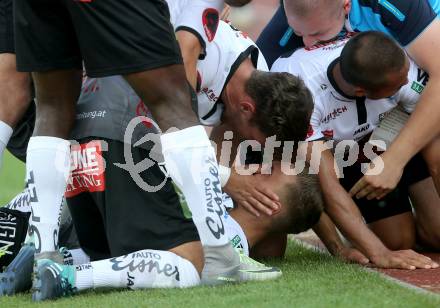 Fussball Tipico Bundesliga. RZ Pellets WAC gegen SKN St. Poelten. Torjubel Bernd Gschweidl, (WAC). Wolfsberg, am  26.8.2017.
Foto: Kuess

---
pressefotos, pressefotografie, kuess, qs, qspictures, sport, bild, bilder, bilddatenbank
