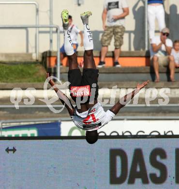 Fussball Tipico Bundesliga. RZ Pellets WAC gegen SKN St. Poelten. Torjubel Dever Akeem Orgill (WAC). Wolfsberg, am  26.8.2017.
Foto: Kuess

---
pressefotos, pressefotografie, kuess, qs, qspictures, sport, bild, bilder, bilddatenbank