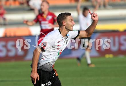 Fussball Tipico Bundesliga. RZ Pellets WAC gegen SKN St. Poelten. Torjubel Bernd Gschweidl (WAC). Wolfsberg, am  26.8.2017.
Foto: Kuess

---
pressefotos, pressefotografie, kuess, qs, qspictures, sport, bild, bilder, bilddatenbank