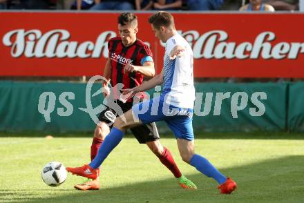 Fussball Kaerntner Liga. St. Jakob im Rosental gegen Kraig. Manuel Alexander Schuettelkopf,  (St. Jakob), Marco Reibnegger (Kraig). St. Jakob, am 12.8.2017.
Foto: Kuess
---
pressefotos, pressefotografie, kuess, qs, qspictures, sport, bild, bilder, bilddatenbank