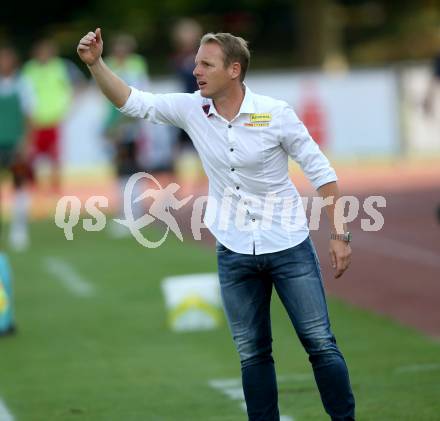 Fussball Tipico Bundesliga. RZ Pellets WAC gegen SKN St. Poelten. Trainer Jochen Fallmann (St. Poelten). Wolfsberg, am  26.8.2017.
Foto: Kuess

---
pressefotos, pressefotografie, kuess, qs, qspictures, sport, bild, bilder, bilddatenbank