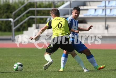 Fussball. 2. KLasse C. VSV gegen Draschitz. Din Talic (VSV), Dominik Philipp Abuja (Draschitz). Villach, am 27.8.2017.
Foto: Kuess
---
pressefotos, pressefotografie, kuess, qs, qspictures, sport, bild, bilder, bilddatenbank
