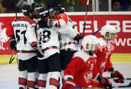 Eishockey CHL. Champions Hockey League. KAC gegen Froelunda. Torjubel  (Froelunda). Klagenfurt, am 31.8.2017.
Foto: Kuess

---
pressefotos, pressefotografie, kuess, qs, qspictures, sport, bild, bilder, bilddatenbank