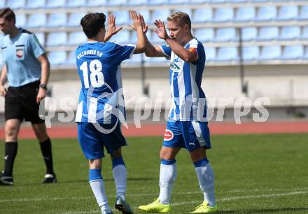 Fussball. 2. KLasse C. VSV gegen Draschitz. Torjubel Alexander Lessnigg, Wolfgang Guggenberger (VSV). Villach, am 27.8.2017.
Foto: Kuess
---
pressefotos, pressefotografie, kuess, qs, qspictures, sport, bild, bilder, bilddatenbank