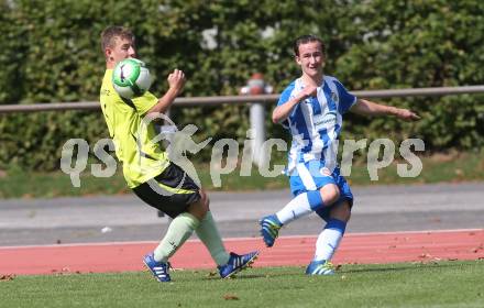 Fussball. 2. KLasse C. VSV gegen Draschitz. Lukas Tauchhammer (VSV), Christof Martins  (Draschitz). Villach, am 27.8.2017.
Foto: Kuess
---
pressefotos, pressefotografie, kuess, qs, qspictures, sport, bild, bilder, bilddatenbank