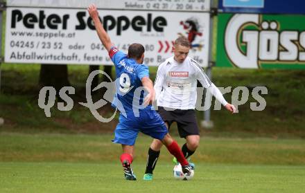 Fussball 1. Klasse A. Gmuend gegen Oberlienz. Markus Pichorner, (Gmuend),  Christian Gander (Oberlienz). Gmuend, am 2.9.2017.
Foto: Kuess
---
pressefotos, pressefotografie, kuess, qs, qspictures, sport, bild, bilder, bilddatenbank