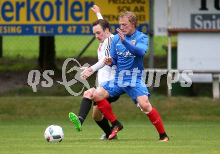Fussball 1. Klasse A. Gmuend gegen Oberlienz. Peter Wettengl, (Gmuend),  Niklas Oberhauser (Oberlienz). Gmuend, am 2.9.2017.
Foto: Kuess
---
pressefotos, pressefotografie, kuess, qs, qspictures, sport, bild, bilder, bilddatenbank
