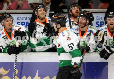 EBEL. Eishockey Bundesliga. KAC gegen Graz 99ers. Torjubel Daniel Woger (Graz). Klagenfurt, am 08.9.2017.
Foto: Kuess

---
pressefotos, pressefotografie, kuess, qs, qspictures, sport, bild, bilder, bilddatenbank