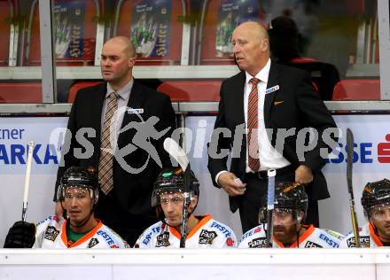 EBEL. Eishockey Bundesliga. KAC gegen Graz 99ers. Trainer Doug Mason (Graz). Klagenfurt, am 08.9.2017.
Foto: Kuess

---
pressefotos, pressefotografie, kuess, qs, qspictures, sport, bild, bilder, bilddatenbank