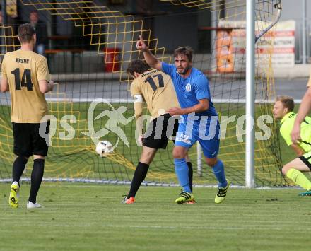 Fussball. Kaerntner Liga. Koettmannsdorf gegen ASV. Torjubel  Grega Triplat (ASV). Koettmannsdorf, 9.9.2017.
Foto: Kuess
---
pressefotos, pressefotografie, kuess, qs, qspictures, sport, bild, bilder, bilddatenbank