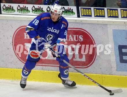 EBEL. Eishockey Bundesliga. EC VSV gegen Moser Medical Graz99ers. Valentin Leiler (VSV). Villach, am 10.9.2017.
Foto: Kuess 


---
pressefotos, pressefotografie, kuess, qs, qspictures, sport, bild, bilder, bilddatenbank