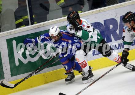 EBEL. Eishockey Bundesliga. EC VSV gegen Moser Medical Graz99ers. Benjamin Lanzinger,  (VSV), Clemens Unterweger (Graz). Villach, am 10.9.2017.
Foto: Kuess 


---
pressefotos, pressefotografie, kuess, qs, qspictures, sport, bild, bilder, bilddatenbank