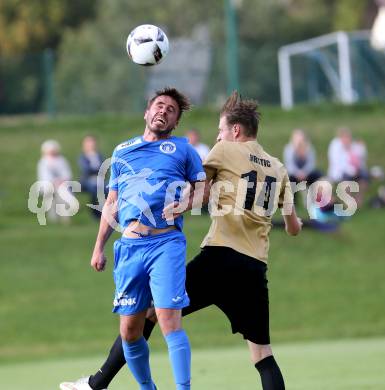 Fussball. Kaerntner Liga. Koettmannsdorf gegen ASV. Nico Hrstic (Koettmannsdorf),  Grega Triplat(ASV). Koettmannsdorf, 9.9.2017.
Foto: Kuess
---
pressefotos, pressefotografie, kuess, qs, qspictures, sport, bild, bilder, bilddatenbank