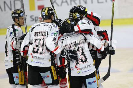 EBEL. Eishockey Bundesliga. KAC gegen HC Orli Znojmo. Torjubel   (Znojmo). Klagenfurt, am 15.9.2017.
Foto: Kuess

---
pressefotos, pressefotografie, kuess, qs, qspictures, sport, bild, bilder, bilddatenbank