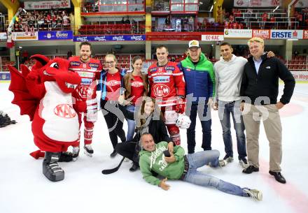 EBEL. Eishockey Bundesliga. KAC gegen HC Orli Znojmo. Spieler des Abends. Stefan Geier, Kevin Kapstad (KAC). Klagenfurt, am 15.9.2017.
Foto: Kuess

---
pressefotos, pressefotografie, kuess, qs, qspictures, sport, bild, bilder, bilddatenbank