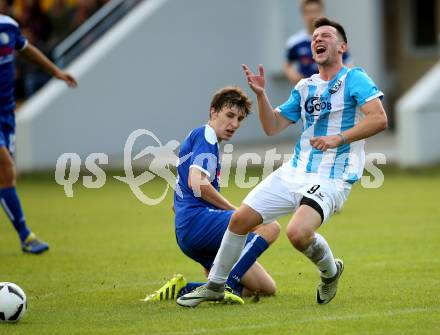 Fussball. 1. Klasse A. Hermagor gegen Kirchbach. Siegfried Josef Pirker (Hermagor), Vladan Petrovic (Kirchbach). Hermagor, 9.9.2017.
Foto: Kuess
---
pressefotos, pressefotografie, kuess, qs, qspictures, sport, bild, bilder, bilddatenbank