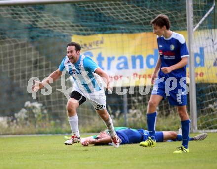 Fussball. 1. Klasse A. Hermagor gegen Kirchbach. Torjubel  Hannes Zobernig  (Kirchbach). Hermagor, 9.9.2017.
Foto: Kuess
---
pressefotos, pressefotografie, kuess, qs, qspictures, sport, bild, bilder, bilddatenbank