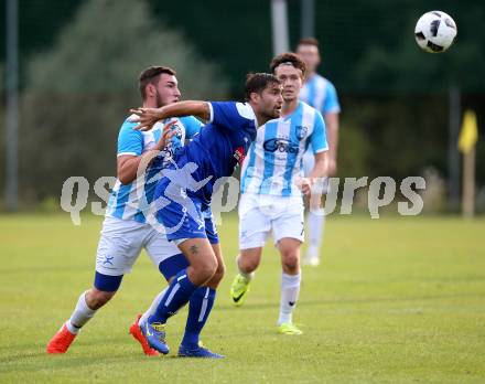 Fussball. 1. Klasse A. Hermagor gegen Kirchbach. Luka Kovacic (Hermagor),  Gabriel Wassermann (Kirchbach). Hermagor, 9.9.2017.
Foto: Kuess
---
pressefotos, pressefotografie, kuess, qs, qspictures, sport, bild, bilder, bilddatenbank