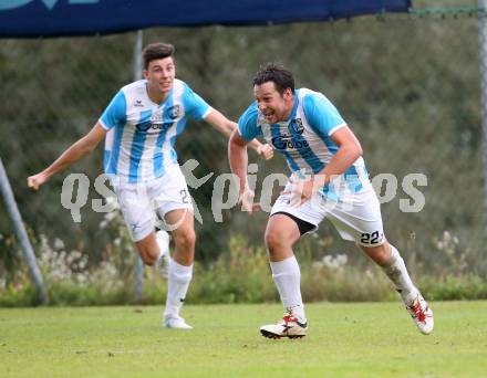 Fussball. 1. Klasse A. Hermagor gegen Kirchbach. Torjubel Hannes Zobernig, rter (Kirchbach). Hermagor, 9.9.2017.
Foto: Kuess
---
pressefotos, pressefotografie, kuess, qs, qspictures, sport, bild, bilder, bilddatenbank