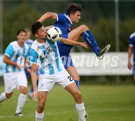 Fussball. 1. Klasse A. Hermagor gegen Kirchbach. Lucas Mosser (Hermagor), Tobias Hohenwarter (Kirchbach). Hermagor, 9.9.2017.
Foto: Kuess
---
pressefotos, pressefotografie, kuess, qs, qspictures, sport, bild, bilder, bilddatenbank