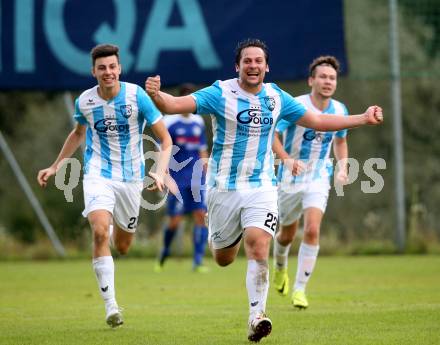 Fussball. 1. Klasse A. Hermagor gegen Kirchbach. Torjubel Hannes Zobernig,  (Kirchbach). Hermagor, 9.9.2017.
Foto: Kuess
---
pressefotos, pressefotografie, kuess, qs, qspictures, sport, bild, bilder, bilddatenbank