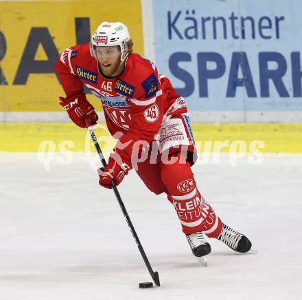 EBEL. Eishockey Bundesliga. KAC gegen HC Orli Znojmo. Johannes Bischofberger (KAC). Klagenfurt, am 15.9.2017.
Foto: Kuess

---
pressefotos, pressefotografie, kuess, qs, qspictures, sport, bild, bilder, bilddatenbank