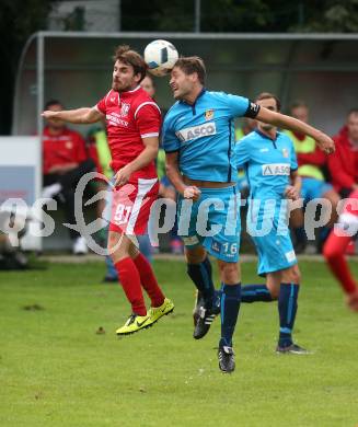 Fussball. Kaerntner Liga. ATUS Ferlach gegen ATSV Wolfsberg. Jakob Orgonyi (ATUS Ferlach), Florian Rabensteiner  (ATSV Wolfsberg). Ferlach, 16.9.2017.
Foto: Kuess
---
pressefotos, pressefotografie, kuess, qs, qspictures, sport, bild, bilder, bilddatenbank