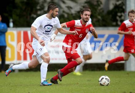 Fussball Kaerntner Liga. KAC 1909 gegen SAK. Toni Krijan, (KAC), Patrick Lausegger  (SAK). Klagenfurt, am 16.9.2017.
Foto: Kuess
---
pressefotos, pressefotografie, kuess, qs, qspictures, sport, bild, bilder, bilddatenbank