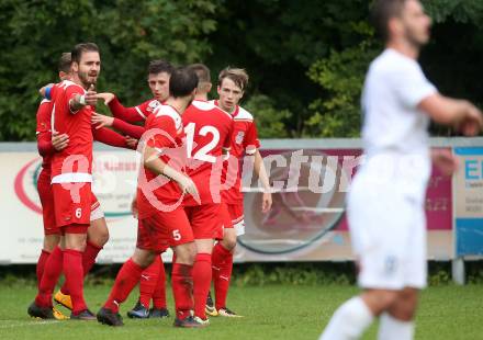 Fussball Kaerntner Liga. KAC 1909 gegen SAK. Torjubel  (KAC). Klagenfurt, am 16.9.2017.
Foto: Kuess
---
pressefotos, pressefotografie, kuess, qs, qspictures, sport, bild, bilder, bilddatenbank