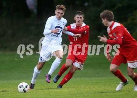 Fussball Kaerntner Liga. KAC 1909 gegen SAK. Hasan Kupinic,  (KAC), Davor Tadijanovic (SAK). Klagenfurt, am 16.9.2017.
Foto: Kuess
---
pressefotos, pressefotografie, kuess, qs, qspictures, sport, bild, bilder, bilddatenbank