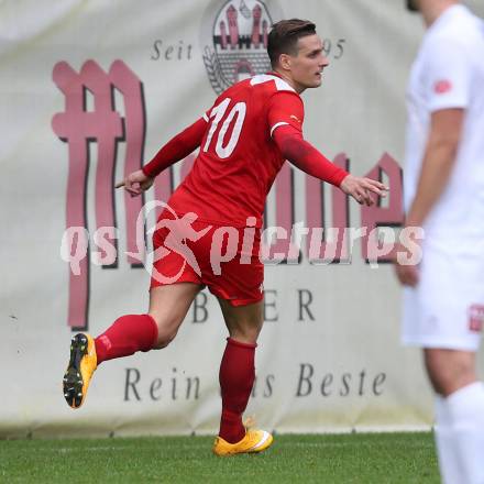 Fussball Kaerntner Liga. KAC 1909 gegen SAK. Torjubel Robert Matic (KAC). Klagenfurt, am 16.9.2017.
Foto: Kuess
---
pressefotos, pressefotografie, kuess, qs, qspictures, sport, bild, bilder, bilddatenbank