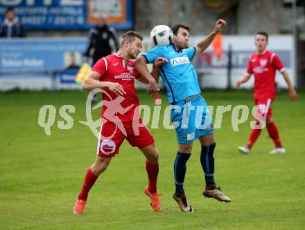 Fussball. Kaerntner Liga. ATUS Ferlach gegen ATSV Wolfsberg. Martin Posratschnig (ATUS Ferlach), Andre Vinicius Marques (ATSV Wolfsberg). Ferlach, 16.9.2017.
Foto: Kuess
---
pressefotos, pressefotografie, kuess, qs, qspictures, sport, bild, bilder, bilddatenbank